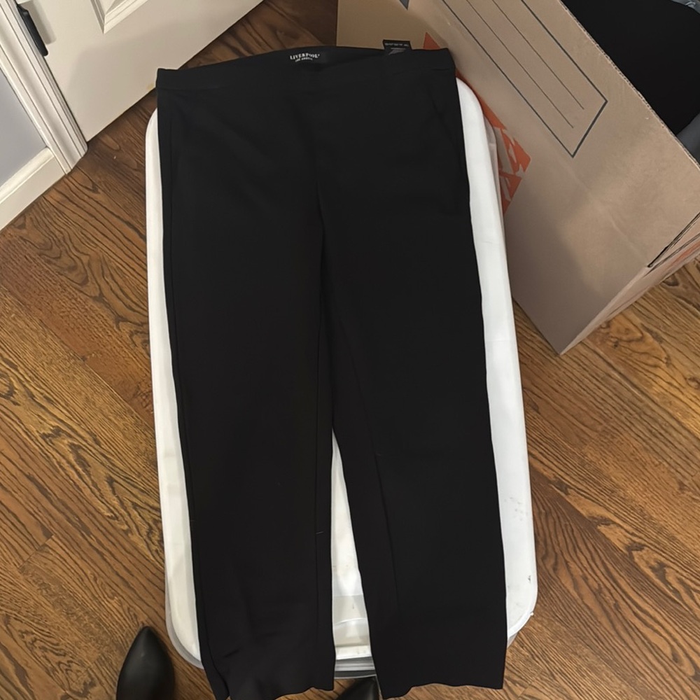 Liverpool Black Dress Pants with Straight Leg Design